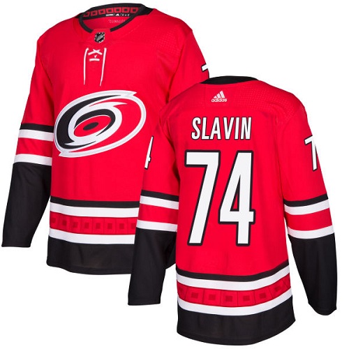 Adidas Men Carolina Hurricanes #74 Jaccob Slavin Red Home Authentic Stitched NHL Jersey->carolina hurricanes->NHL Jersey